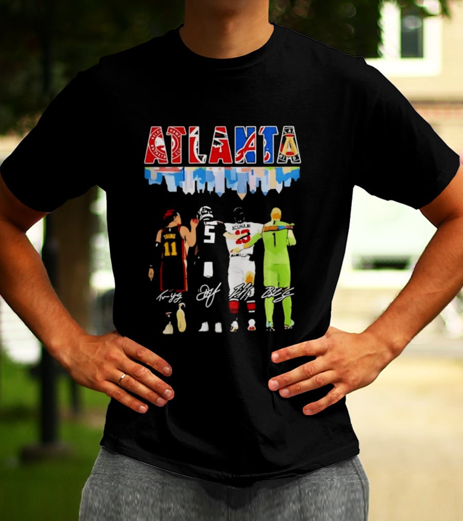 Atlanta Sports Trae Young Ronald Acuña Jr Hawks Falcons Braves United FC NBA MLB MLS T-Shirt