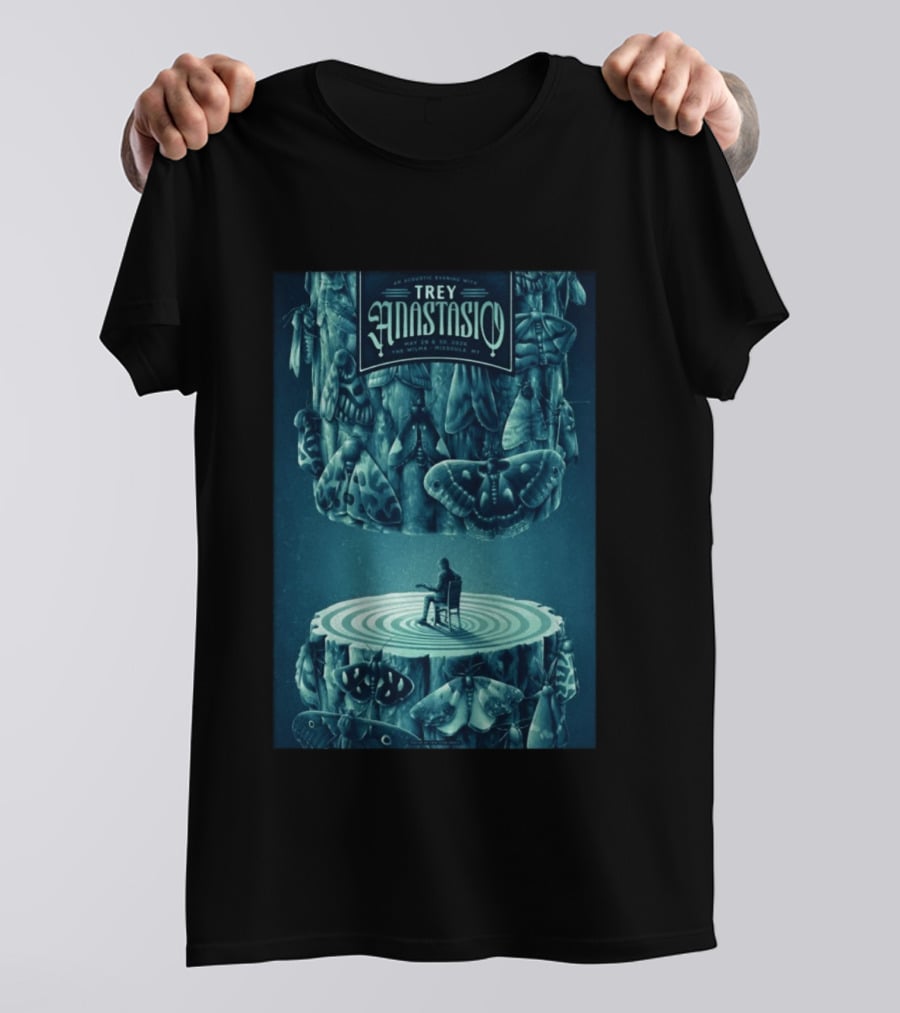 Trey Anastasio Acoustic Evening May 29 30 2026 Wilma Missoula MT Moth T-Shirt