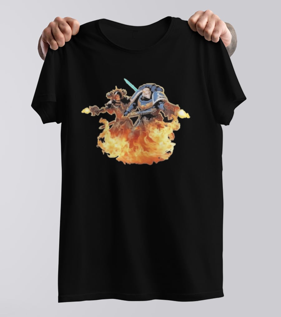 Warhammer 40 000 Boltgun II Double Battle Flames T-Shirt
