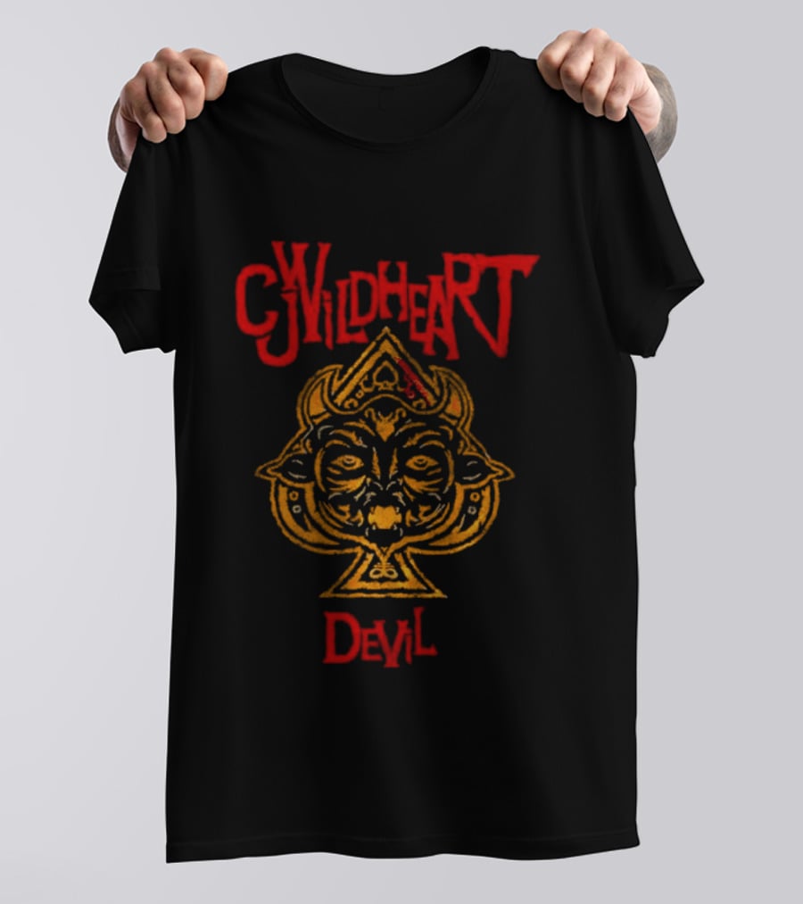 Wildheart Devil Demon Horned Figure Spade Leviathan Cross T-Shirt