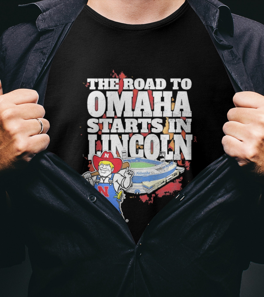 Herbie Husker Cornhuskers Road To Omaha Lincoln Nebraska Stadium T-Shirt