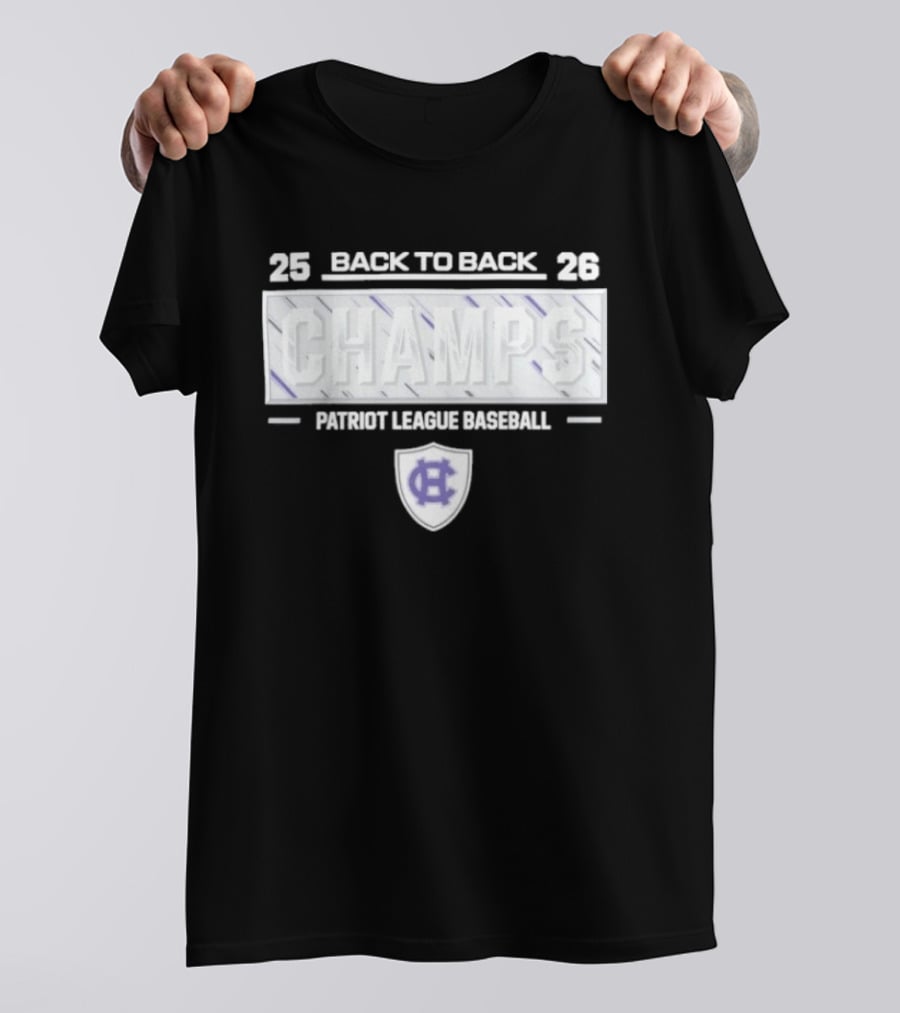 Back To Back Champs 2026 Patriot League Baseball Holy Cross T-Shirt