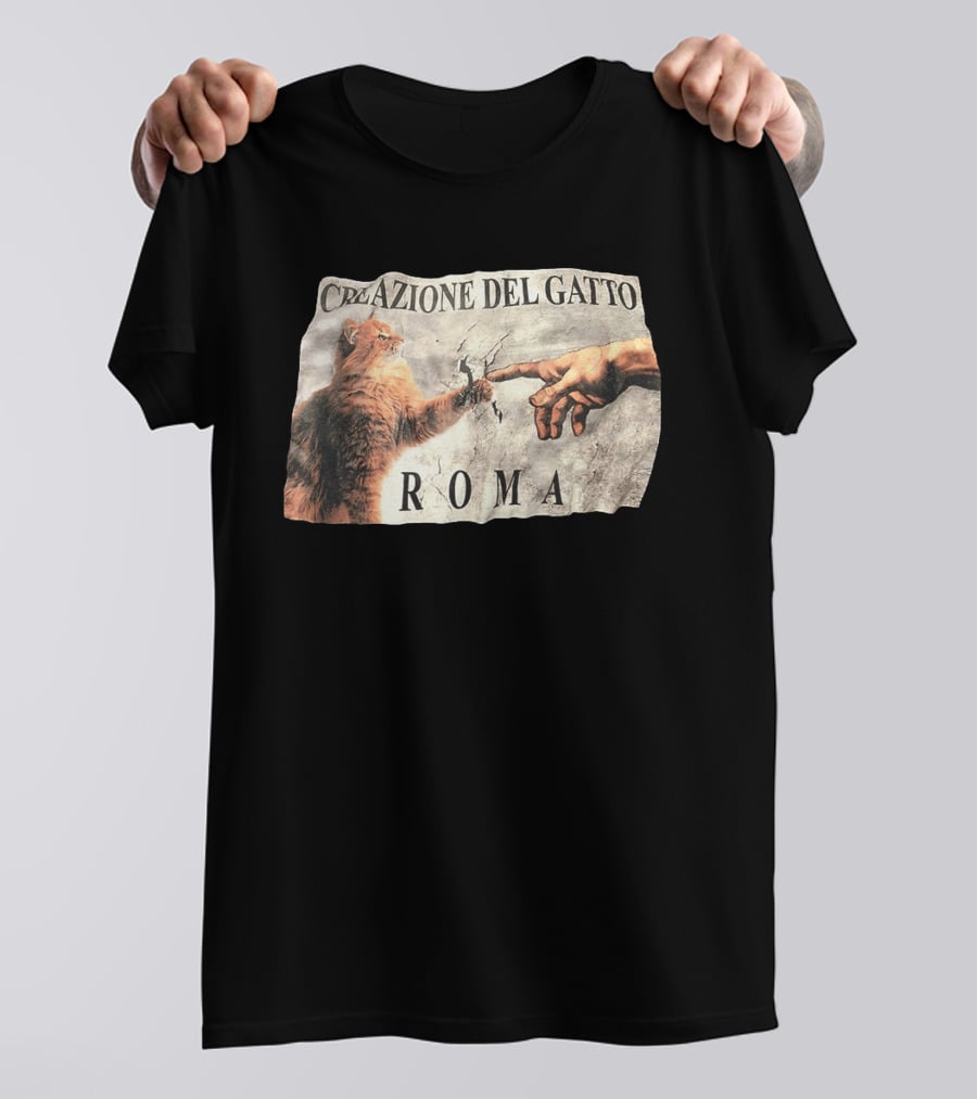 Creazione Del Gatto Cat Artwork Roma T-Shirt