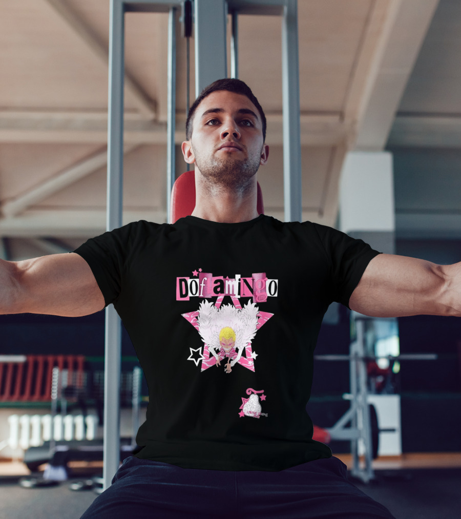 Doflamingo One Piece Pink Star Feathered Cape Anime T-Shirt