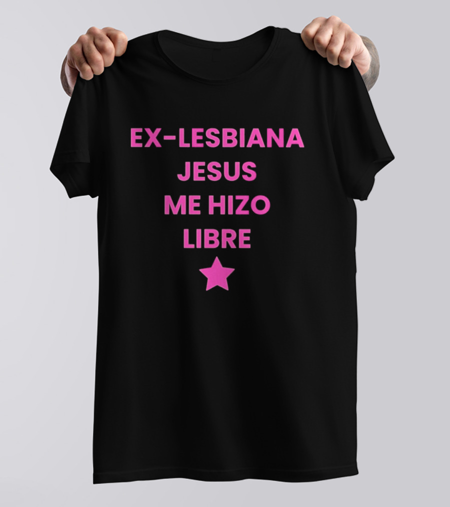 Ex Lesbiana Jesus Me Hizo Libre Estrella Rosa T-Shirt