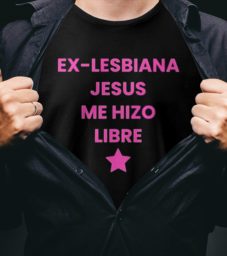 Ex Lesbiana Jesus Me Hizo Libre Estrella Rosa T-Shirt