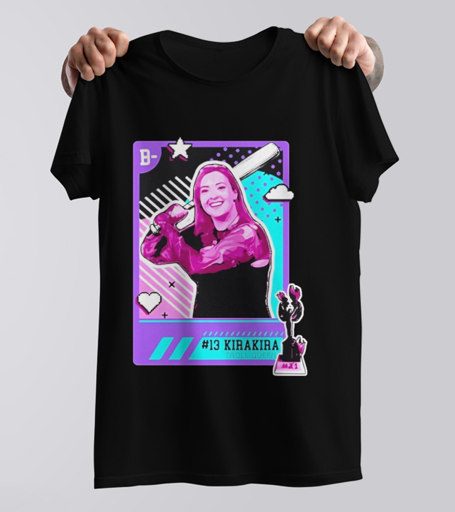 B Kirakira Troll Queen 13 X1 Star Baseball Player Card T-Shirt