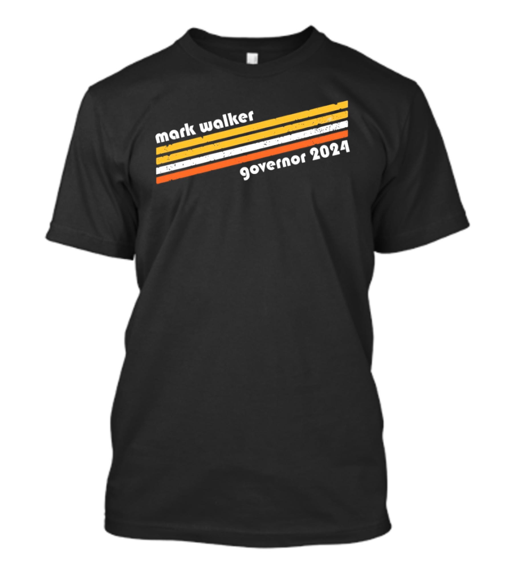 Mark Walker Governor 2024 Orange Yellow White Stripes T-Shirt