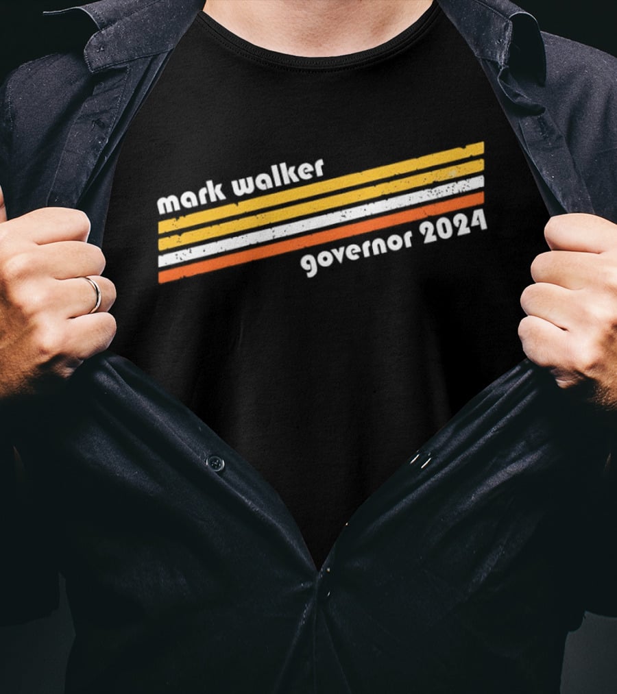 Mark Walker Governor 2024 Orange Yellow White Stripes T-Shirt