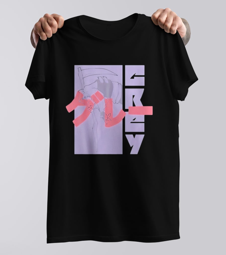 Grim Reaper Grey Japanese Kanji T-Shirt