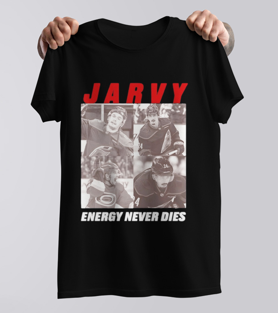 Seth Jarvis Jarvy Carolina Hurricanes Energy Never Dies T-Shirt