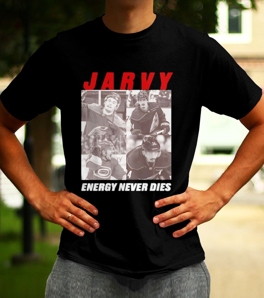 Seth Jarvis Jarvy Carolina Hurricanes Energy Never Dies T-Shirt