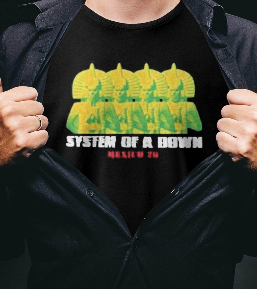 Original System Of A Down Pharaohs CDMX Mexico 2026 Event Estadio GNP Seguros May 27 28 T-Shirt