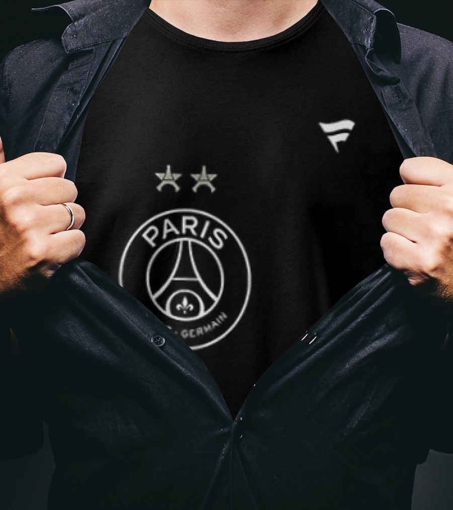 Paris Saint Germain Back To Back Stars Signatures 2 Sided Paris Logo Two Stars T-Shirt