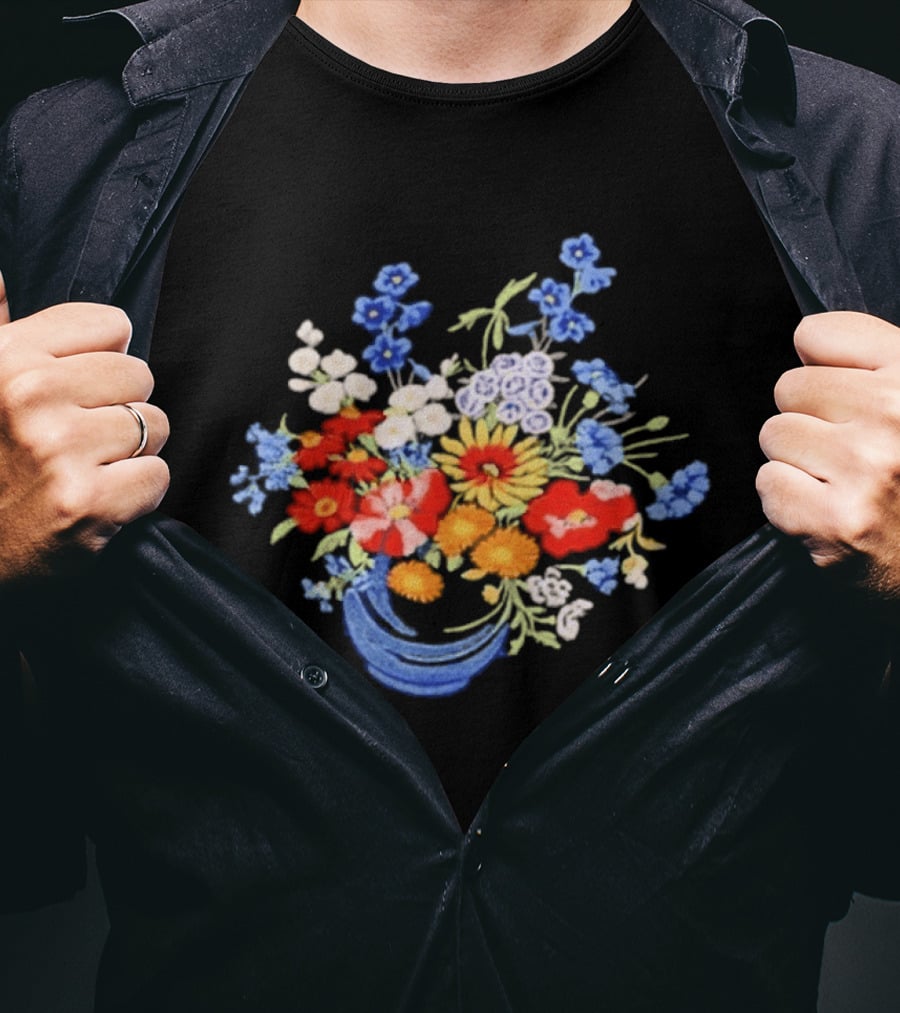 Floral Garden Vibrant Watercolor Bouquet T-Shirt