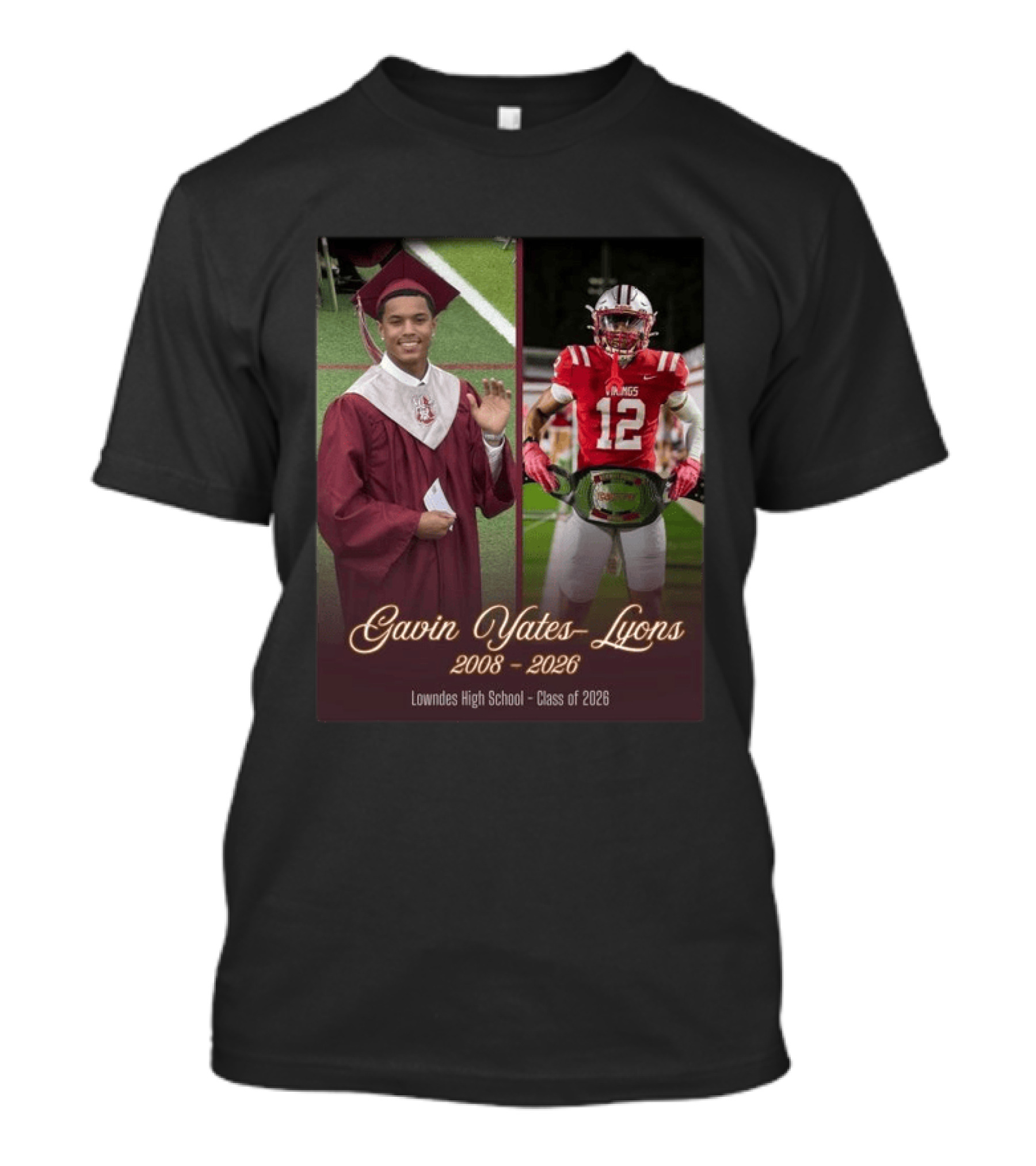 Gavin Yates Lyons Lowndes High School Class Of 2026 2008 2026 T-Shirt
