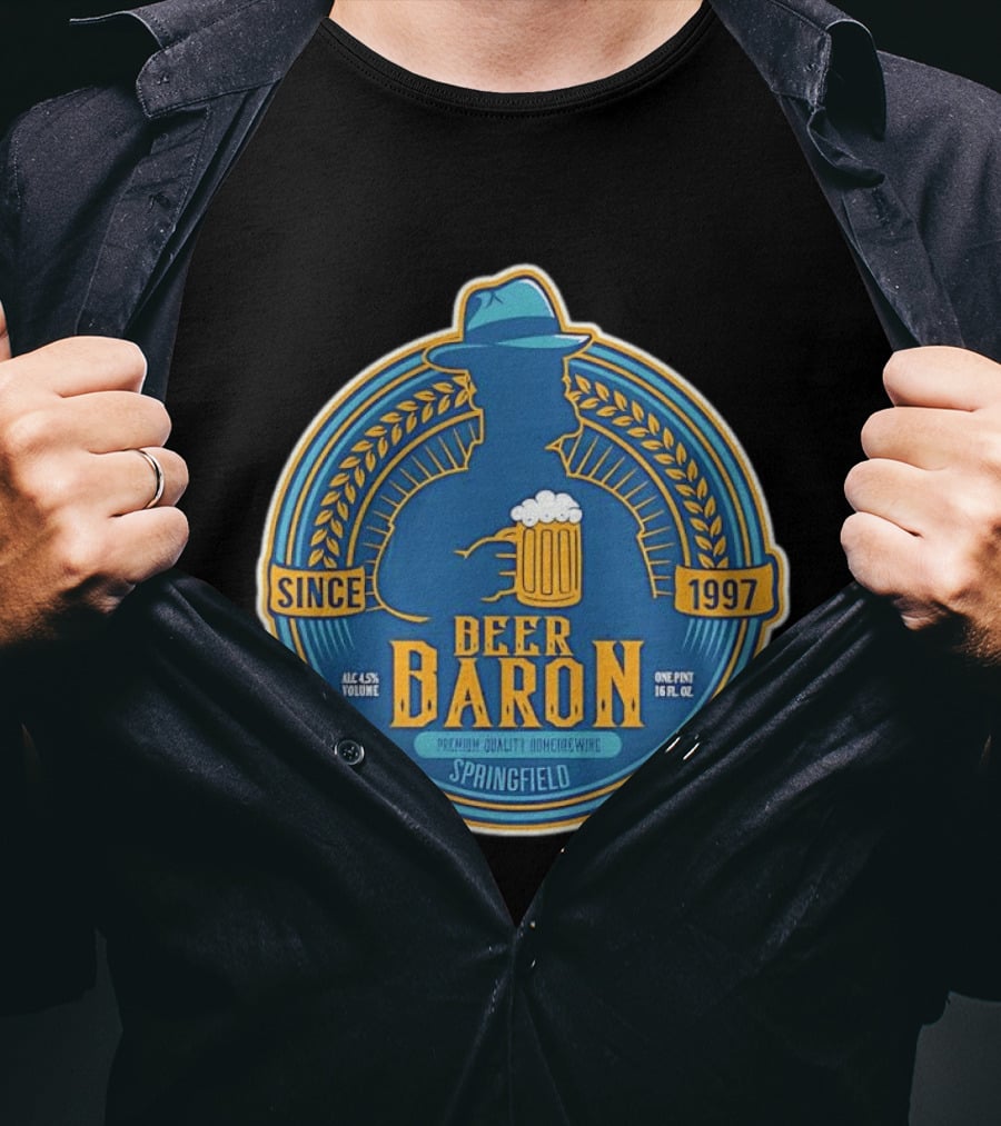 Beer Baron Since 1997 Premium Quality Homebrewing Springfield T-Shirt