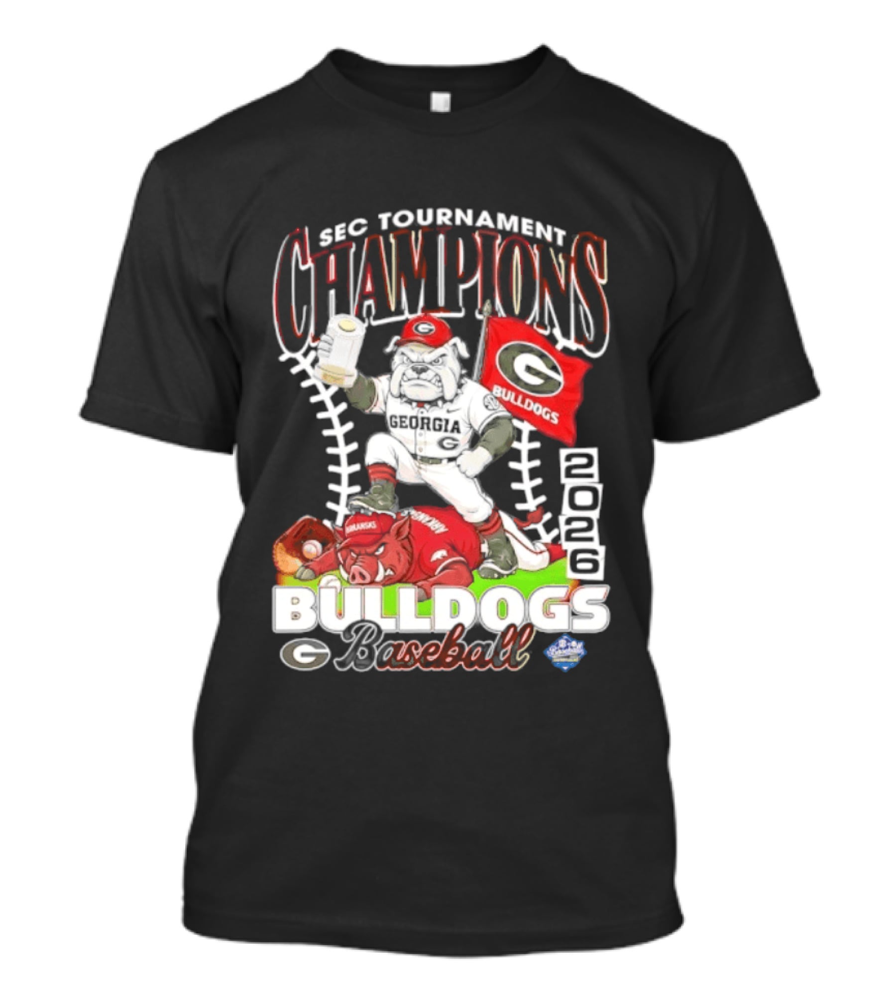 Georgia Bulldogs SEC Tournament Champions 2026 Baseball Victory T-Shirt