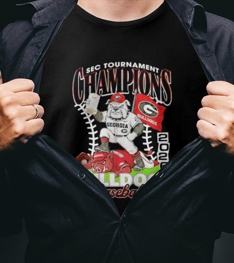 Georgia Bulldogs SEC Tournament Champions 2026 Baseball Victory T-Shirt