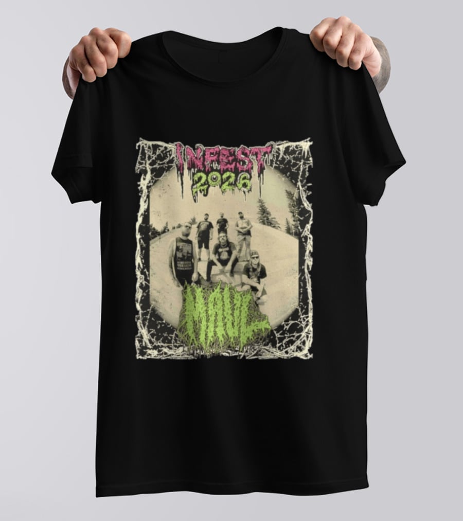 Infest 2026 Maul Old School Death Metal Band Vintage Aesthetic T-Shirt