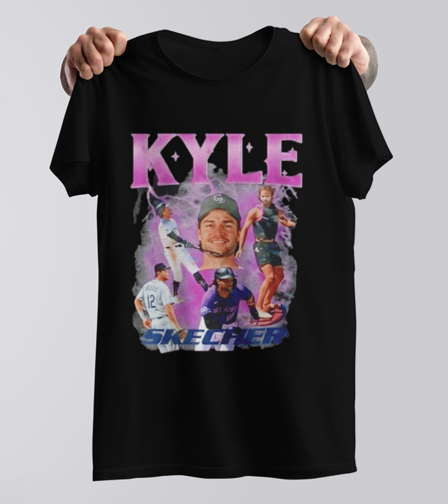 Kyle Skechers Baseball Player Collage T-Shirt