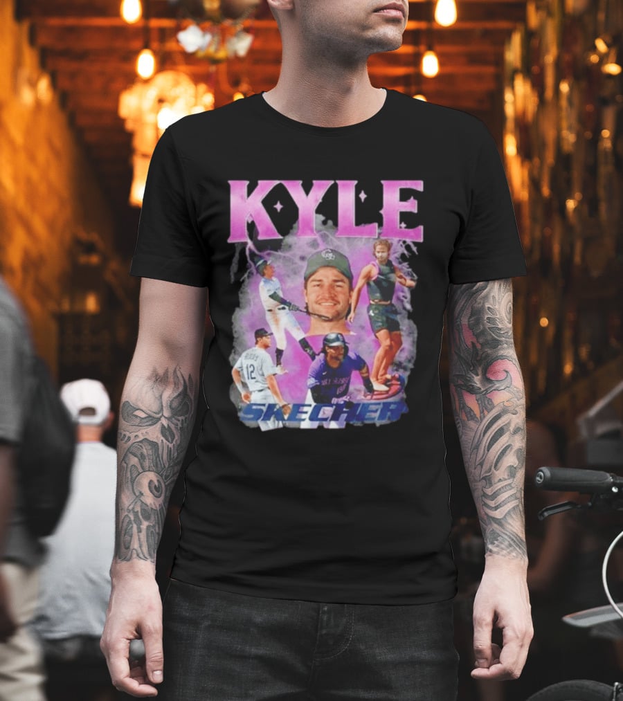 Kyle Skechers Baseball Player Collage T-Shirt