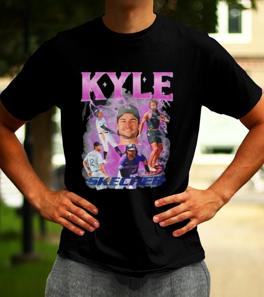 Kyle Skechers Baseball Player Collage T-Shirt