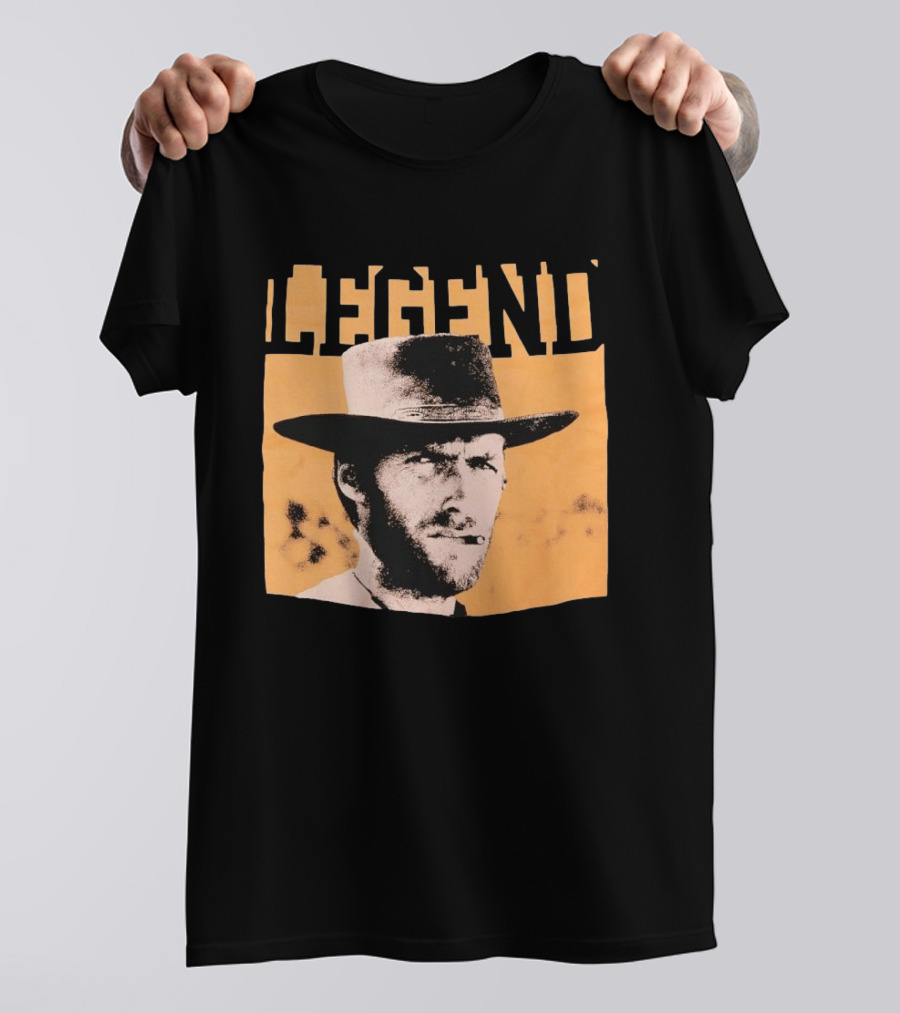 Legend Clint Eastwood Smoking Cigar Classic Western T-Shirt