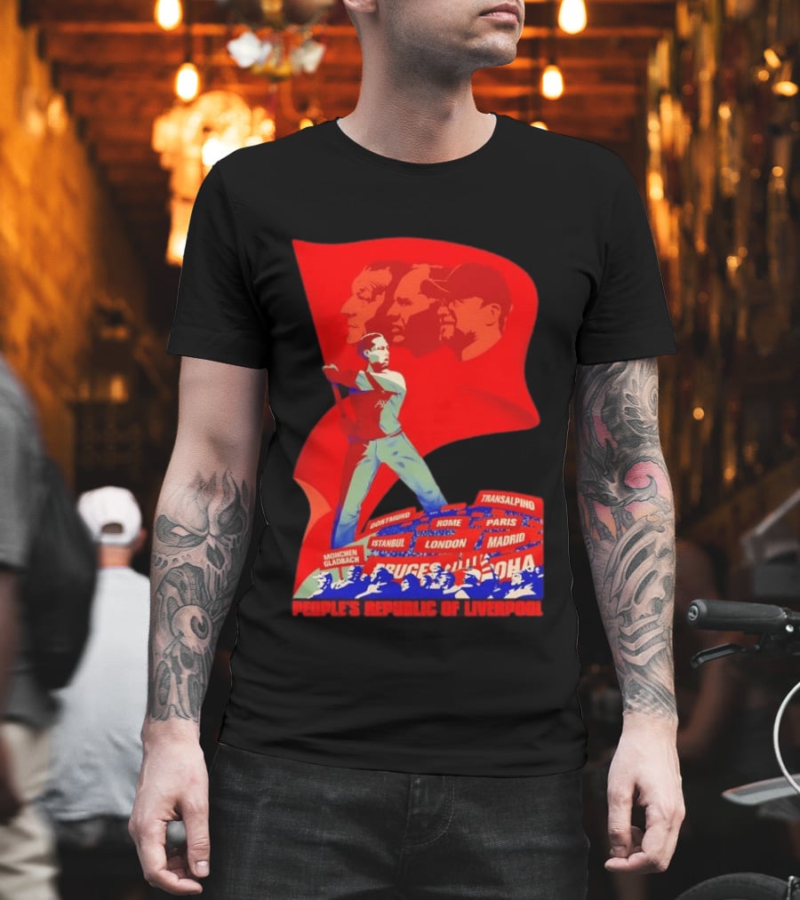 People's Republic Of Liverpool Transalpino Anfield Heroes Reds Cities Flag T-Shirt