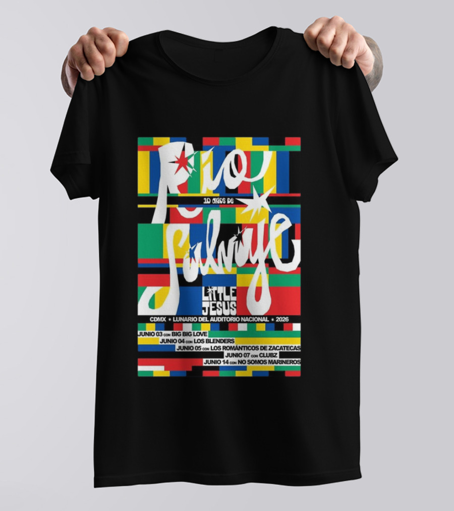 Río Salvaje 10 Años De Little Jesus CDMX Lunario Del Auditorio Nacional 2026 T-Shirt
