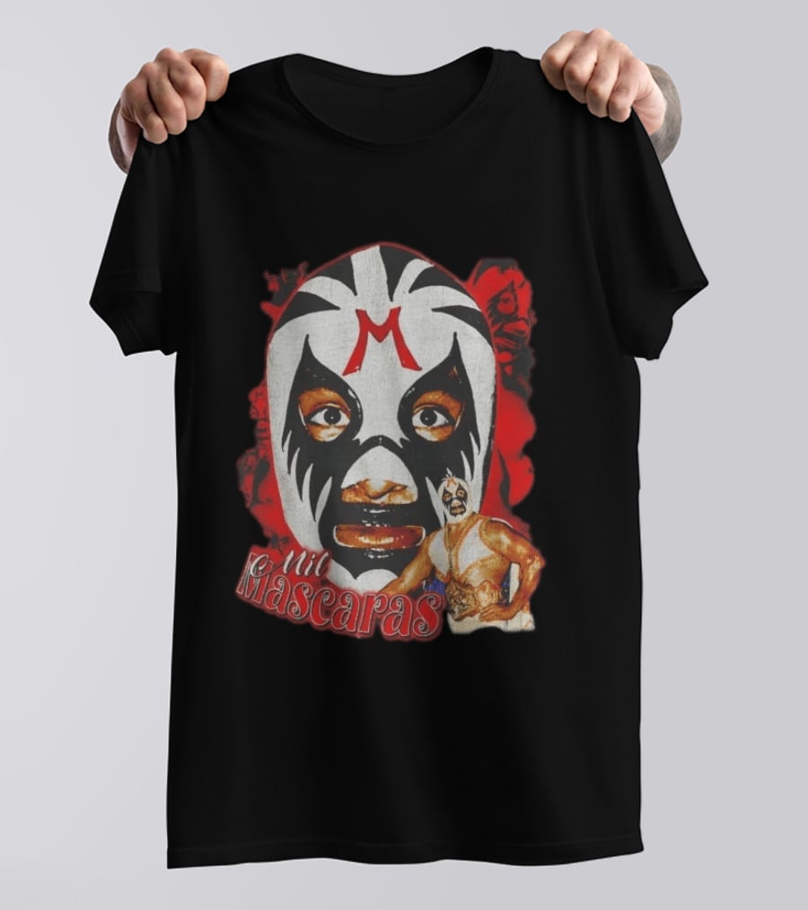 Mil Mascaras Lucha Libre Mask Iconic Mexican Wrestling Legend T-Shirt
