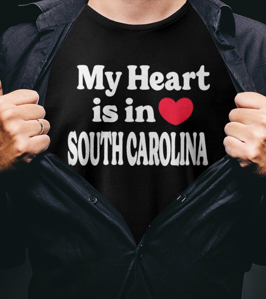 My Heart Is In South Carolina State Pride Heart T-Shirt