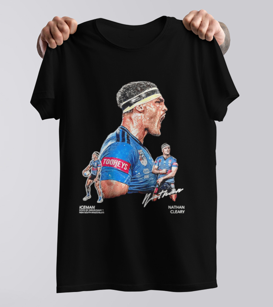 Tooheys Nathan Cleary NSW Blues Rugby Player Collage T-Shirt