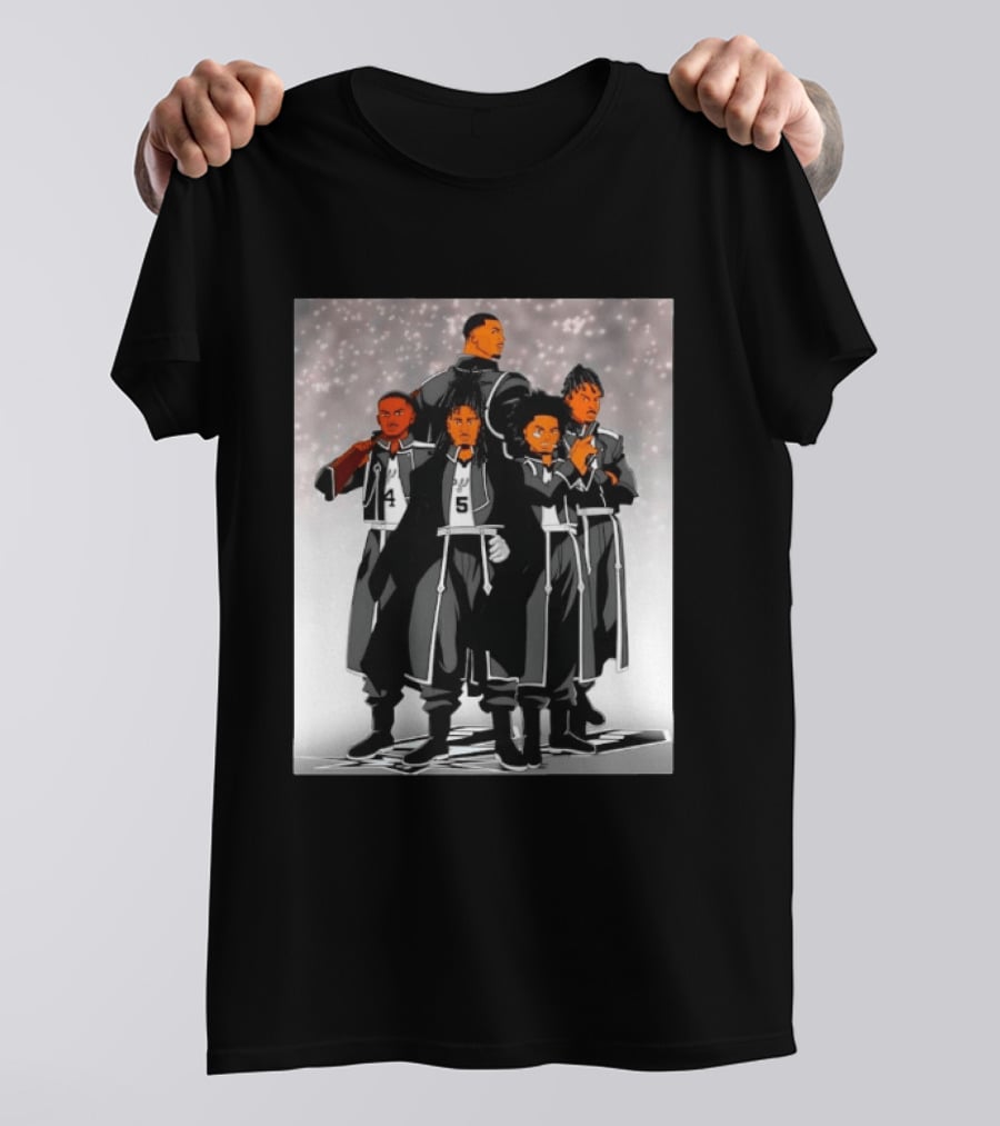 San Antonio Spurs Anime Player Characters 4 5 Basketball Team T-Shirt