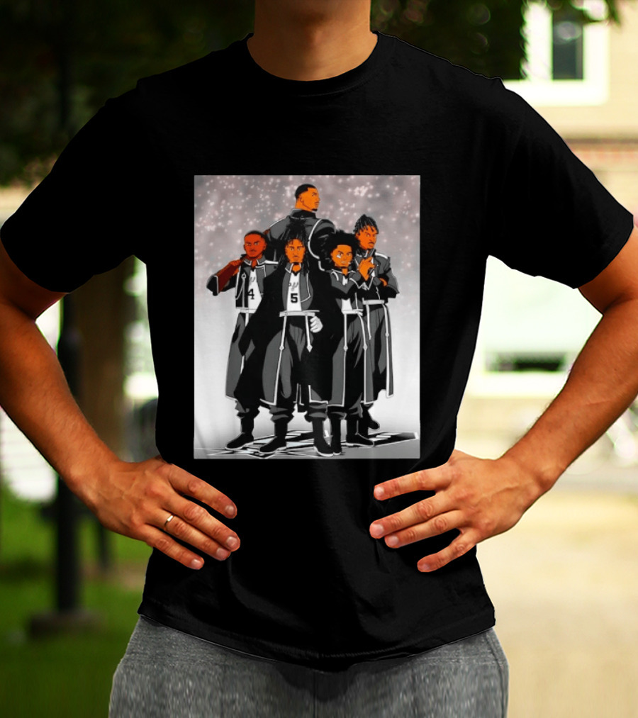 San Antonio Spurs Anime Player Characters 4 5 Basketball Team T-Shirt