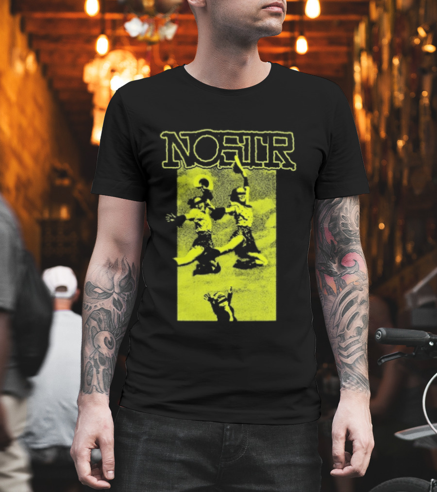 NOSTR Cheerleader Cartoon Character In Bold Font T-Shirt