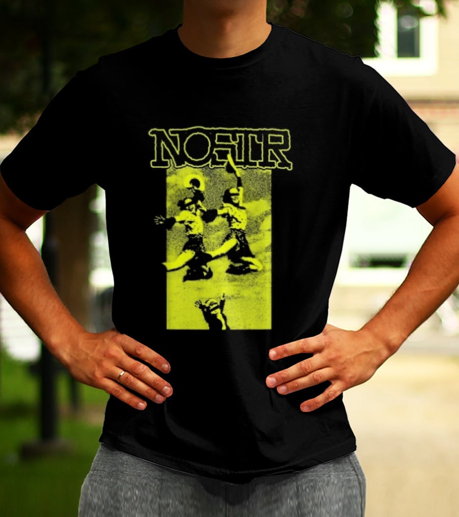 NOSTR Cheerleader Cartoon Character In Bold Font T-Shirt