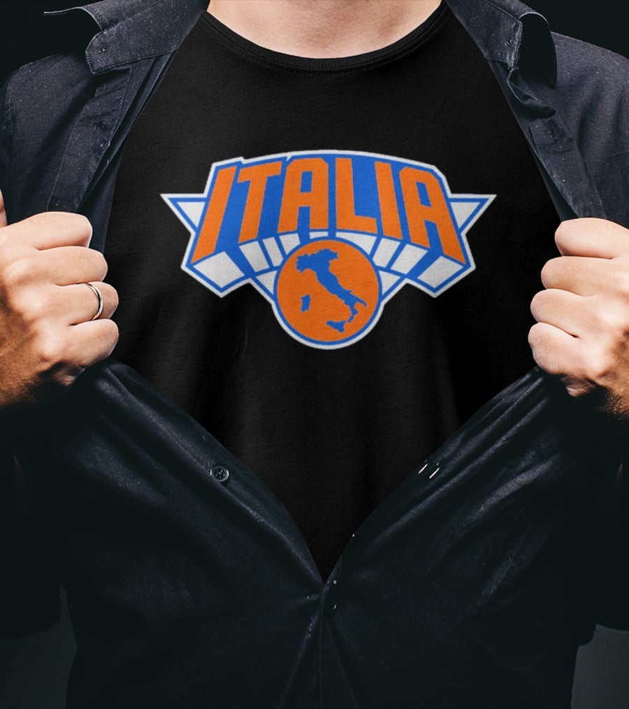 Italia New York Knicks Basketball Italy Map T-Shirt