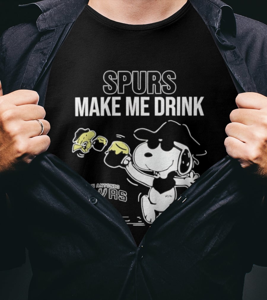 Snoopy Cowboy Spurs Make Me Drink San Antonio Spurs T-Shirt