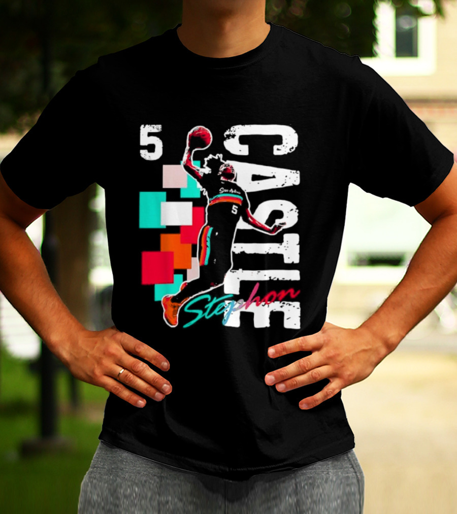Stephon Castle Number 5 San Antonio Spurs Basketball T-Shirt