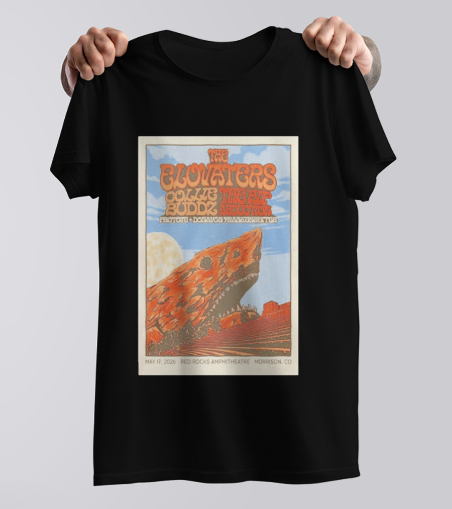 The Elovaters Red Rocks Amphitheatre May 17 2026 Collie Buddz The Hip Abduction Morrison CO Tour T-Shirt