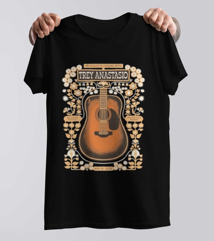 Trey Anastasio Acoustic Evening Tour The Center Theater Jackson Hole 2026 T-Shirt
