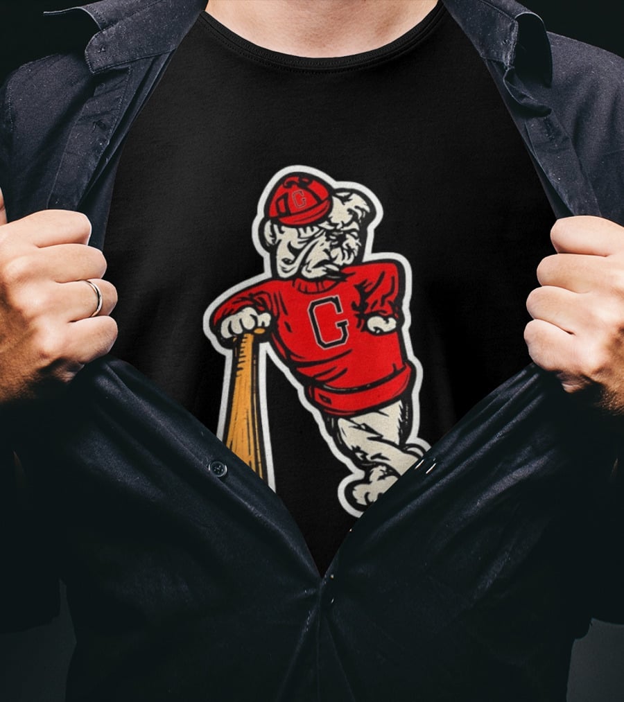 University Of Georgia Bulldogs Baseball Mascot Vintage Collegiatejára T-Shirt