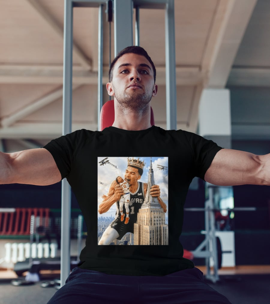 Victor Wembanyama Spurs Empire State Building Jalen Brunson Let's Go Spurs T-Shirt