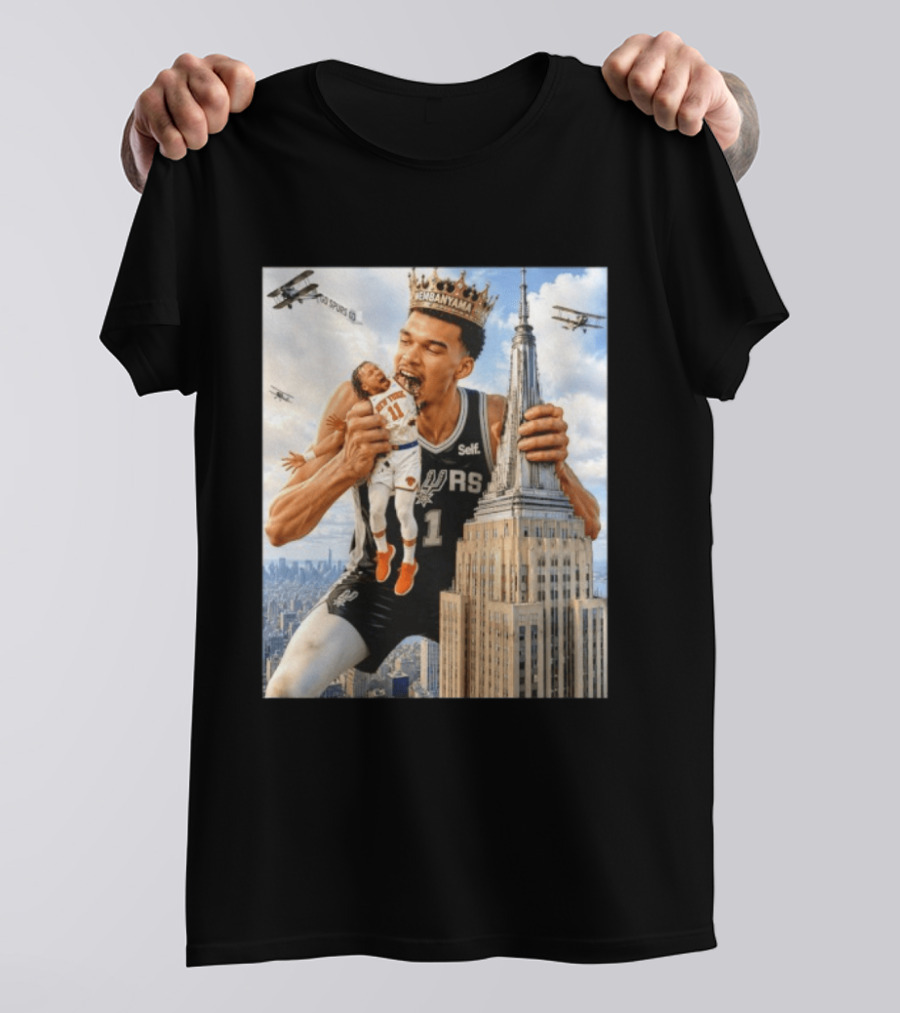 Victor Wembanyama Spurs Empire State Building Jalen Brunson Let's Go Spurs T-Shirt