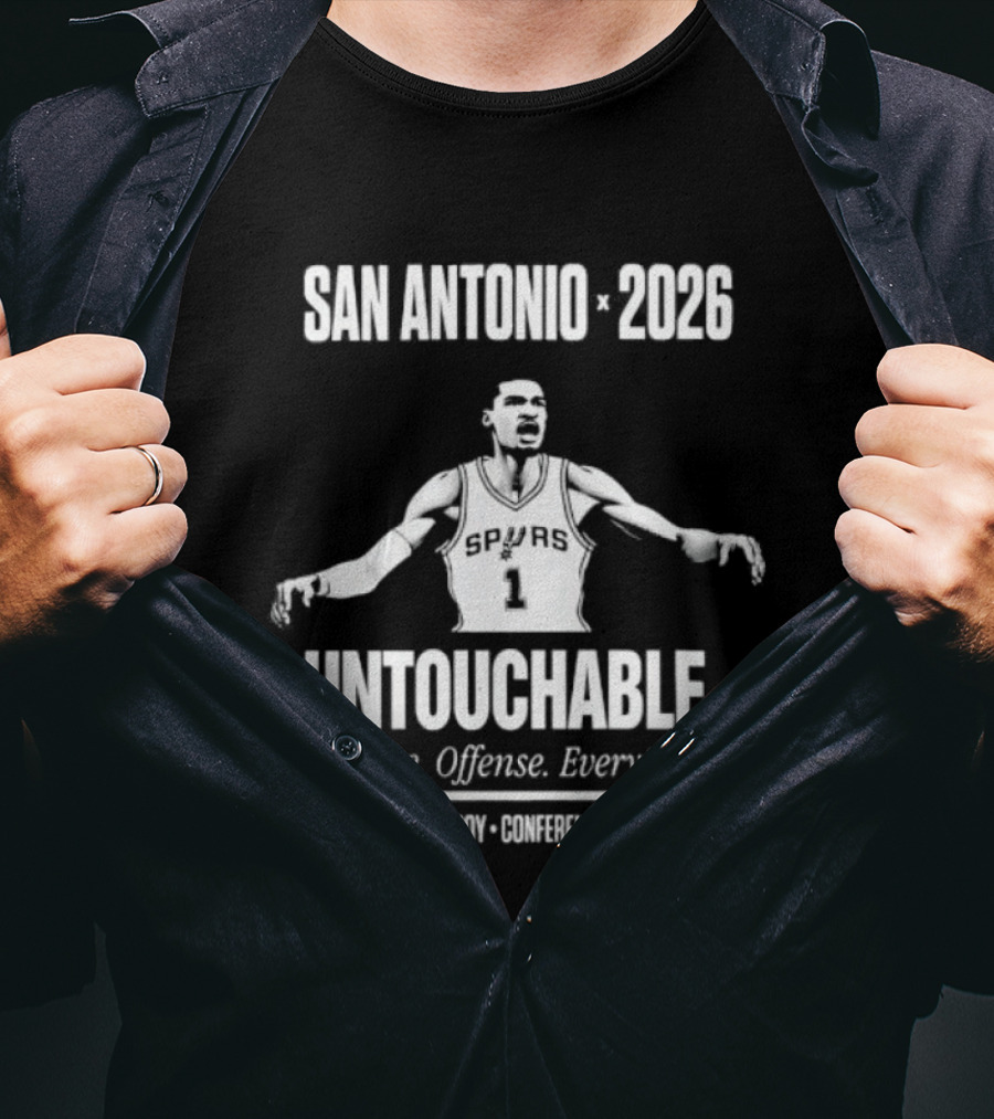 San Antonio 2026 Untouchable Defense Offense Everything Wembanyama Popovich 2025 2026 T-Shirt