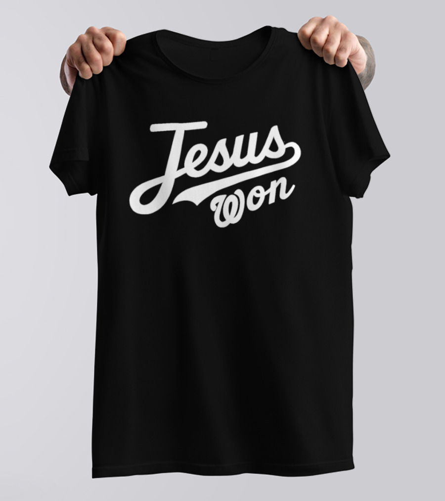 Washington Nationals Jesus Won Baseball Script T-Shirt
