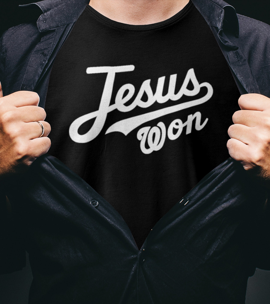 Washington Nationals Jesus Won Baseball Script T-Shirt