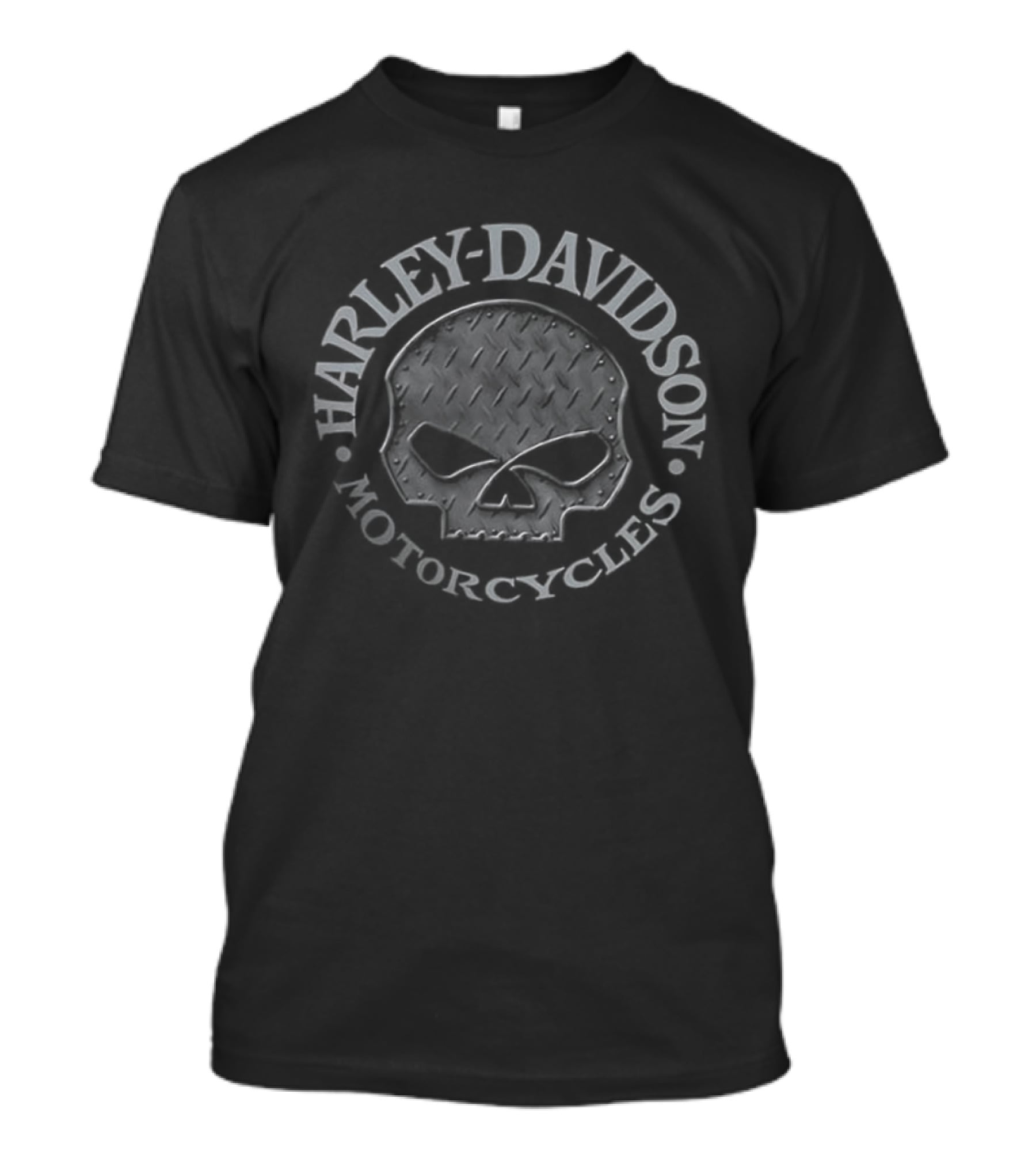 Harley Davidson Motorcycles Skull Design Wisconsin Oconomowoc WI 2 Sided T-Shirt