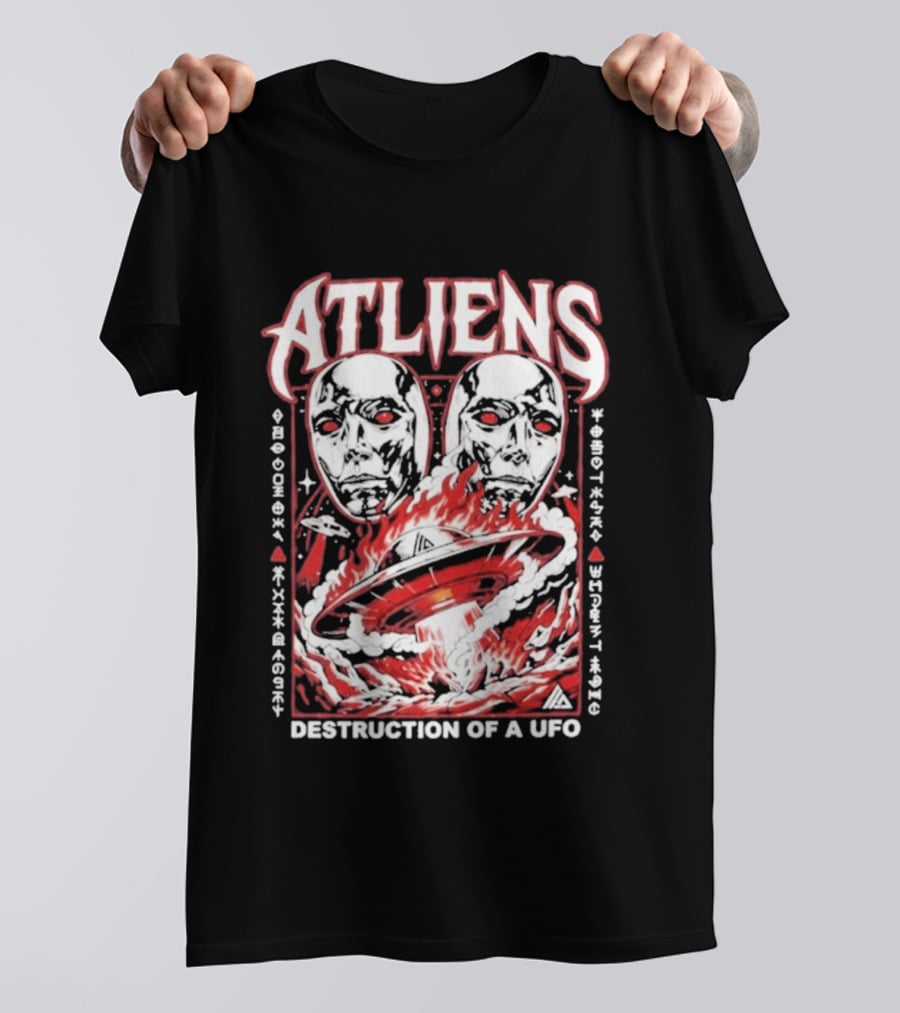 Atliens Room Six Destruction Of A UFO Attack Crew 4318 T-Shirt